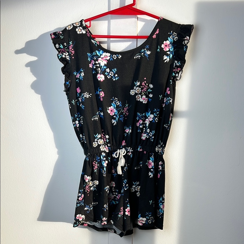 Kids Romper Black Floral Print, perfect for Summer!
